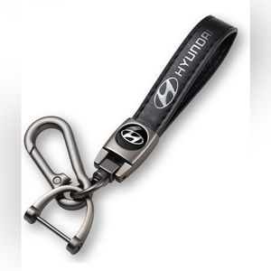 COPY - 🆕 Hyundai Genuine Black Leather Car Keychain Key Chain Fob Ring Holder A…